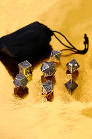 Set 7 Dadi di Metallo Dice D&D GDR Dungeon dnd pat