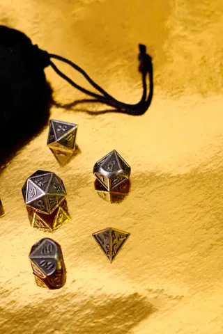 Set 7 Dadi di Metallo Dice D&D GDR Dungeon dnd pat