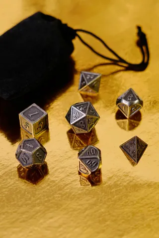 Set 7 Dadi di Metallo Dice D&D GDR Dungeon dnd pat