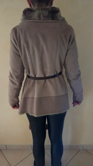 Montone con pelliccia beige/marrone