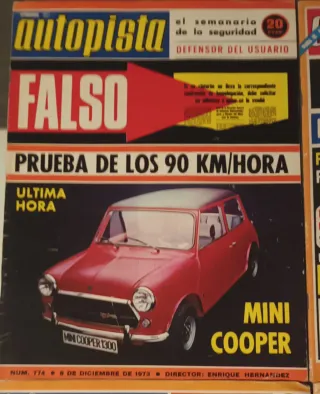 Revistas Autopista Años 70 Mini Cooper
