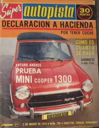 Revistas Autopista Años 70 Mini Cooper