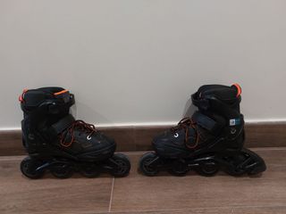 Patines en línea + protecciones + bolsa