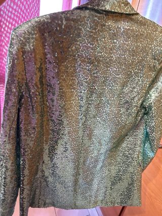 Blazer Lola Casademunt lentejuelas verde Talla S/M