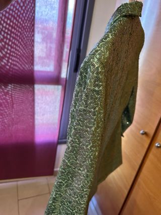 Blazer Lola Casademunt lentejuelas verde Talla S/M