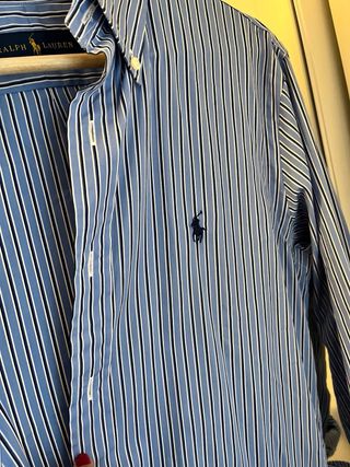 Camisa Ralph Lauren Rayas Azul Talla M-L