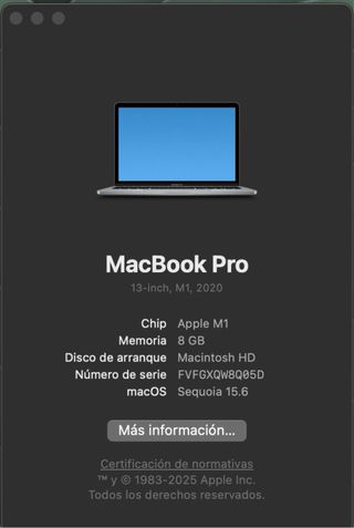 MacBook Pro 13" M1 (2021) - 8GB RAM - Impecable