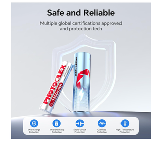 Caricabatterie Photolex ibrido con 4 batterie AA e