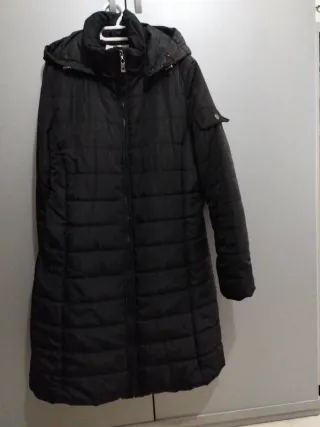 Anorak largo negro talla 44