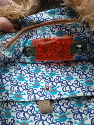 Bolso peluche Diesel beige y marrón