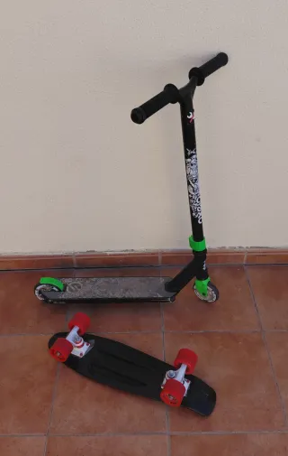 Patinete Oxelo y Skate Tuana