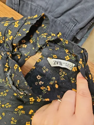 Vestido estampado flores manga larga