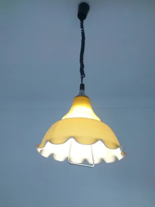 Lámpara Techo Vintage Opalina Cristal Metal