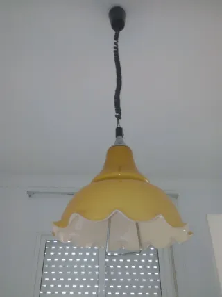 Lámpara Techo Vintage Opalina Cristal Metal