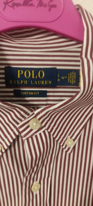 Camisa Polo Ralph Lauren Rayas Roja y Blanca