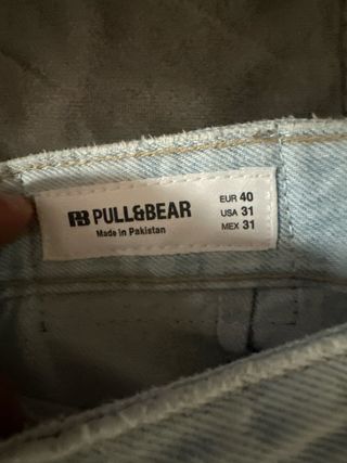 Pantalón cargo ancho Pull&Bear azul