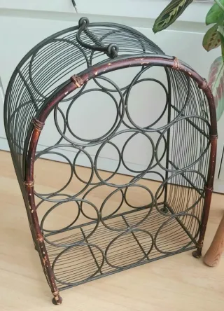 Botellero Metal y Madera 11 Botellas