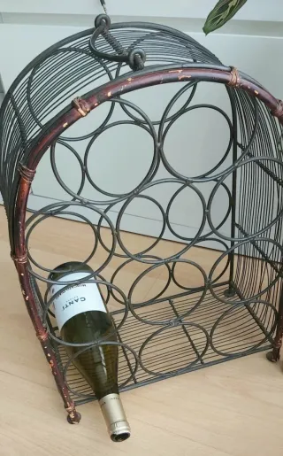 Botellero Metal y Madera 11 Botellas