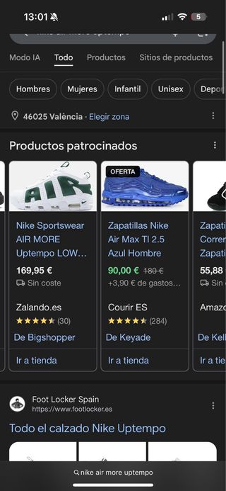 Nike Air More Uptempo Blancas y Verdes (40)