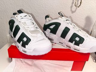 Nike Air More Uptempo Blancas y Verdes (40)