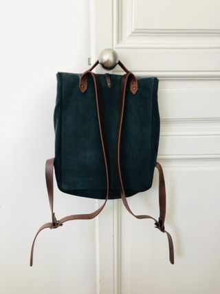 Mochila Olend ante azul y cuero