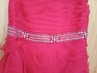 Vestido Fiesta Rosa Clará Rojo