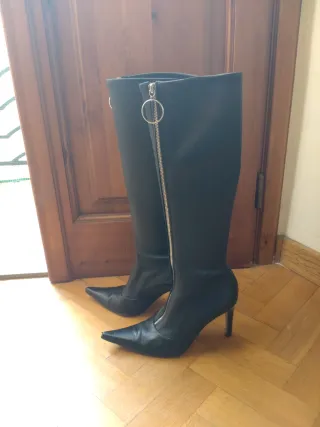 Sergio Rossi Stivali Pelle Nappa Stretch Nero 37