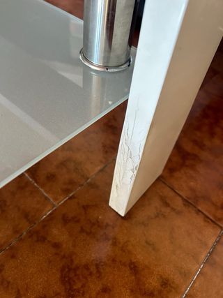 Mesa de centro cristal y metal