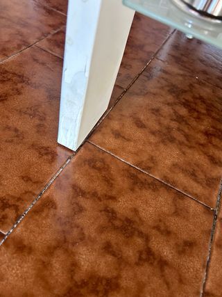 Mesa de centro cristal y metal