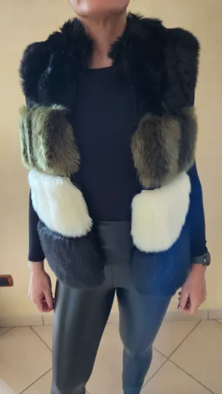 Gilet pelliccia sintetica multicolor