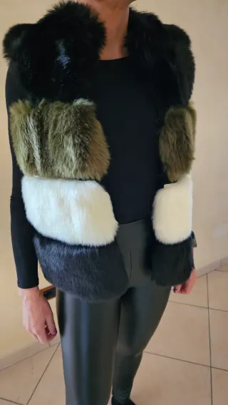Gilet pelliccia sintetica multicolor