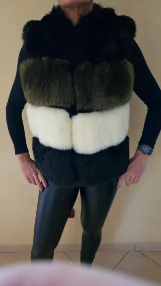 Gilet pelliccia sintetica multicolor