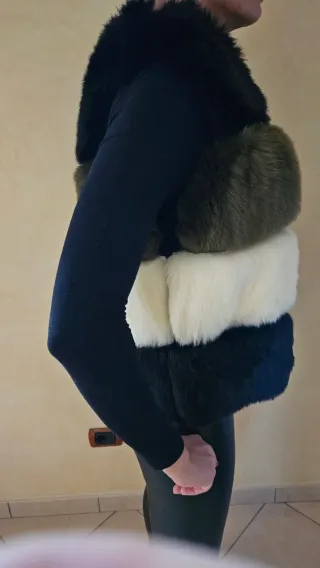 Gilet pelliccia sintetica multicolor