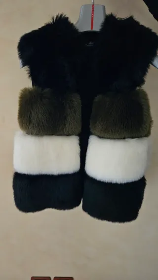 Gilet pelliccia sintetica multicolor