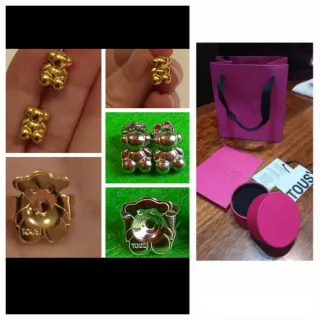 Pendientes Tous oso osito plateado dorado Nuevos