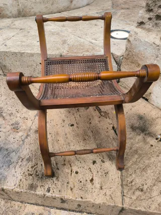 Silla góndola madera y ratán