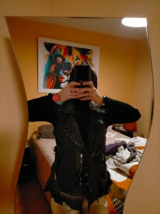 Chaleco Juju & Christine Negro/Gris