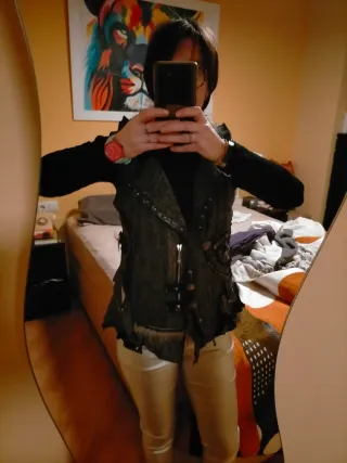 Chaleco Juju & Christine Negro/Gris