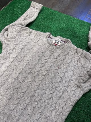 Jersey Tommy Hilfiger Gris Trenzado