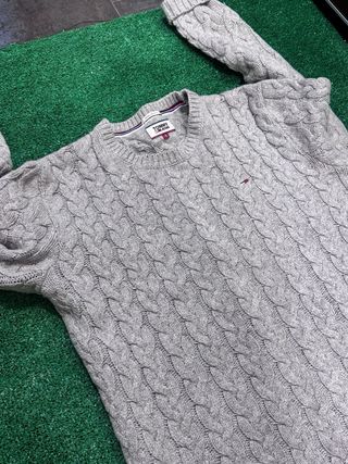 Jersey Tommy Hilfiger Gris Trenzado