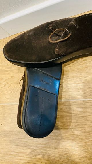 Botas Prada de ante hombre marrones