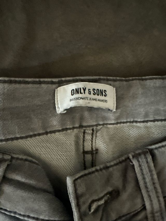 ONLY & SONS Pantalón Corto Vaquero Gris Talla L