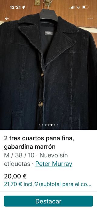 2 Abrigos: Tres Cuartos y Gabardina