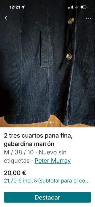 2 Abrigos: Tres Cuartos y Gabardina