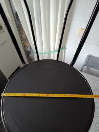 4 Sillas Cocina Metálicas Plástico Negras