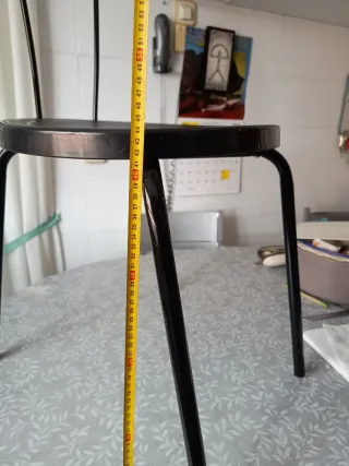 4 Sillas Cocina Metálicas Plástico Negras