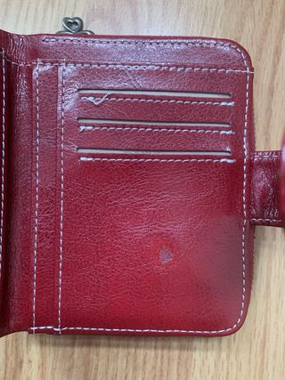Cartera monedero mujer roja