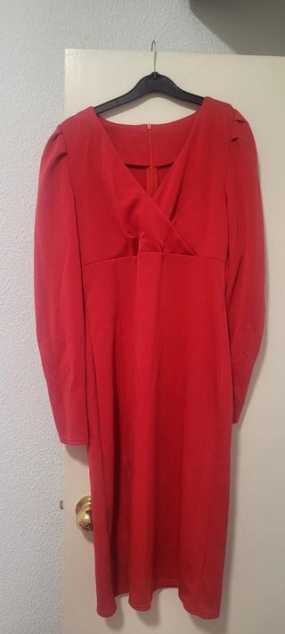 2 Vestidos rojos largos de fiesta manga larga