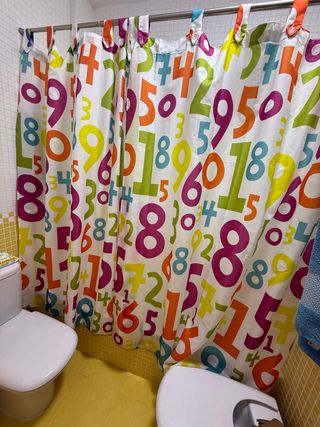 Cortina de Baño Multicolor con Números