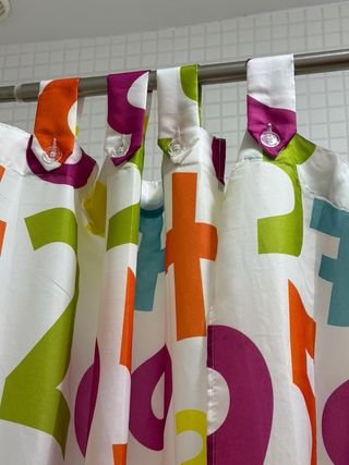 Cortina de Baño Multicolor con Números